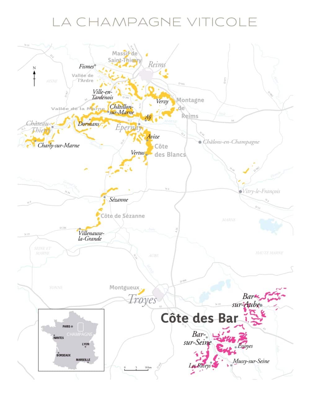 Carte de la Champagne Viticole